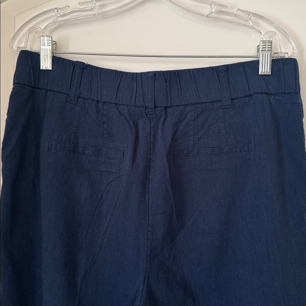 Women’s Navy Wide-Leg Linen Dress Pants - Picture 4 of 5